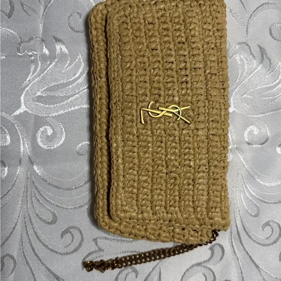 Saint Laurent Beige Woven Clutch - Picture 2 of 3